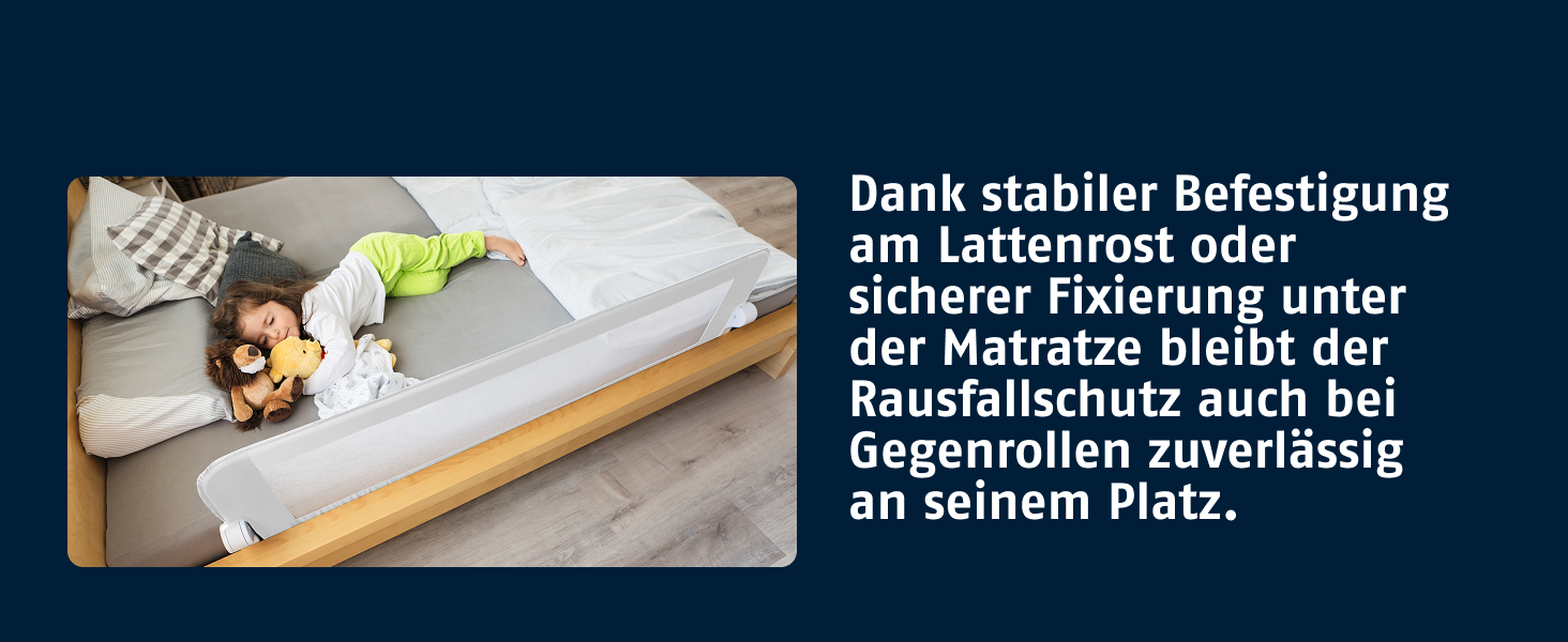 Бортик для ліжка ABUS Eric для немовлят та дітей - захист від випадання для батьківських, дитячих та сімейних ліжок - складаний для подорожей - білий, 150 см
