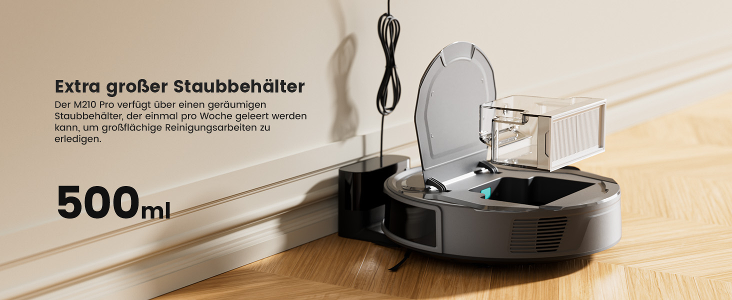 Робот-пилосос LEFANT M210P: потужний, для твердих підлог, з Wi-Fi, Bluetooth, Alexa, 2200Pa, для шерсті тварин