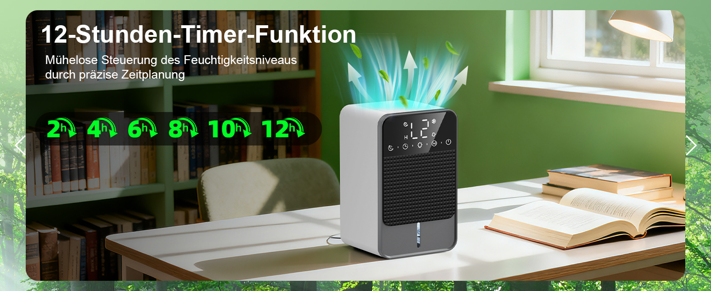 Електричний осушувач повітря 1800 мл з автоматичним відтаненням, таймером та LED-дисплеєм. Підходить для спальні, ванної кімнати та шафи. Продуктивність: 550 мл/24 год.