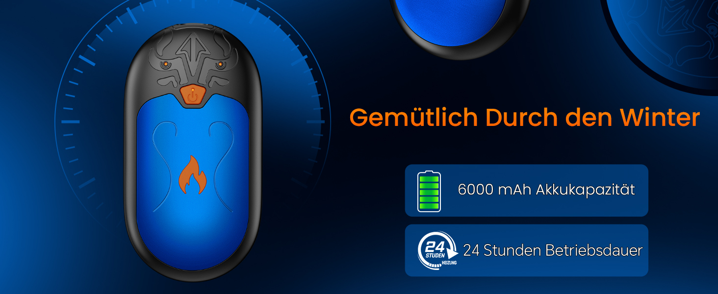 Електричні грілки для рук, 2 шт. з підзарядкою, 24 години тепла, 3 режими нагріву, портативні для жінок, чоловіків та пацієнтів з синдромом Рейно (блакитні)