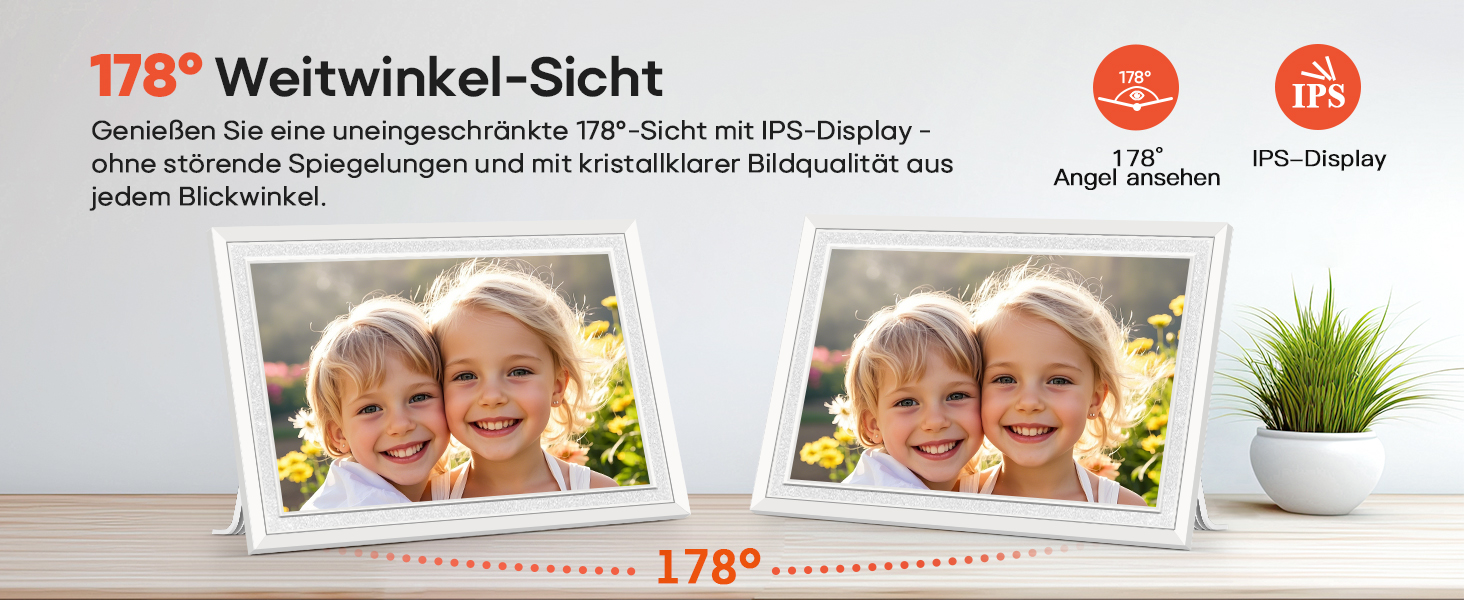 Frameo: Цифровий фоторамка 10.1 дюйма, HD 1280*800 IPS, сенсорний екран, 32GB, автоповорот, Frameo App