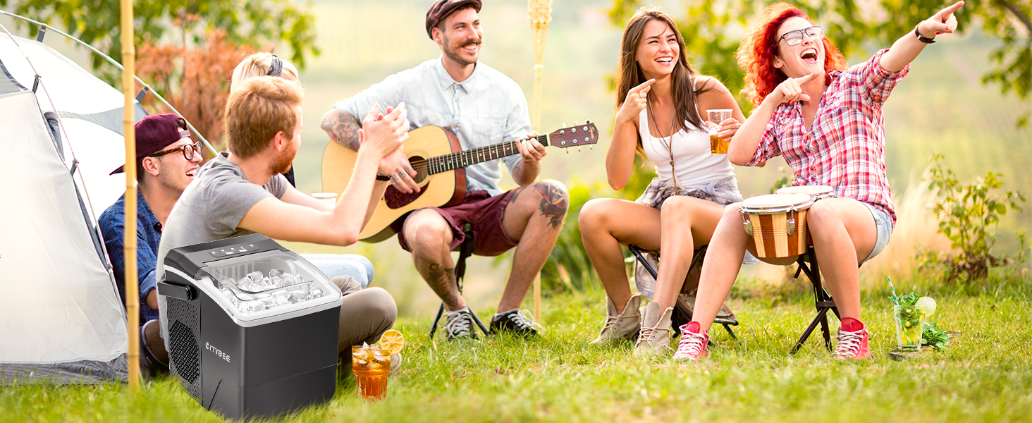 Льодогенератор портативний Klein для дому та офісу, швидке виробництво льоду (9 кубиків за 6 хв), чорний