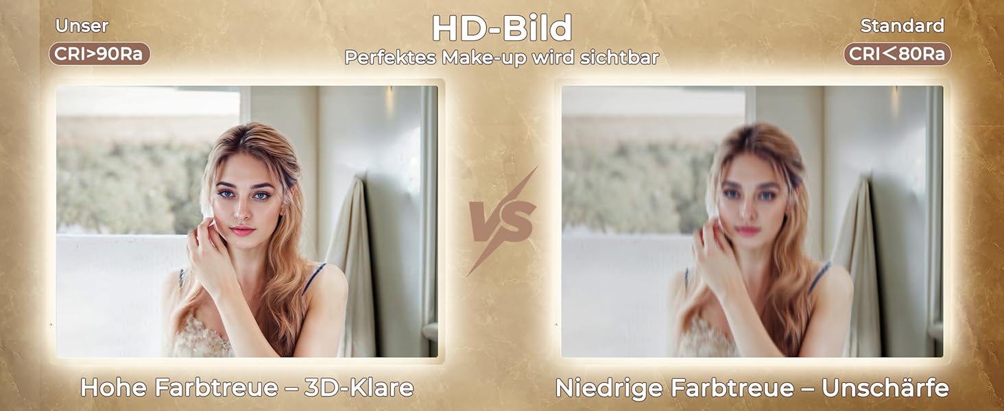 Дзеркало для ванної кімнати LOMIKEN з підсвічуванням, 60x50 см, LED, холодний білий світ, енергозбереження, вертикальне/горизонтальне кріплення, вимикач на стіні, матові краї