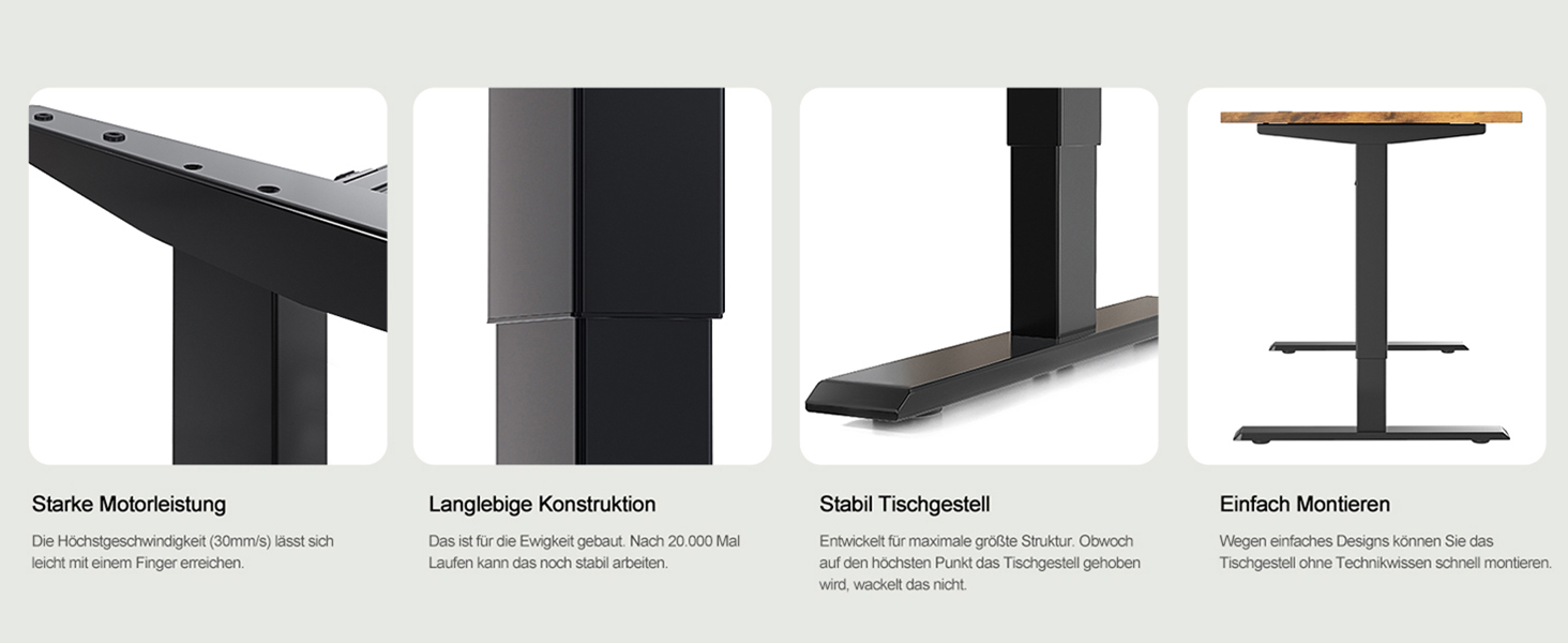 Регульований стіл MAIDeSITe 160 x 80 см з електроприводом та LED-підсвіткою (S1 Pro) сірий + вінтажний коричневий