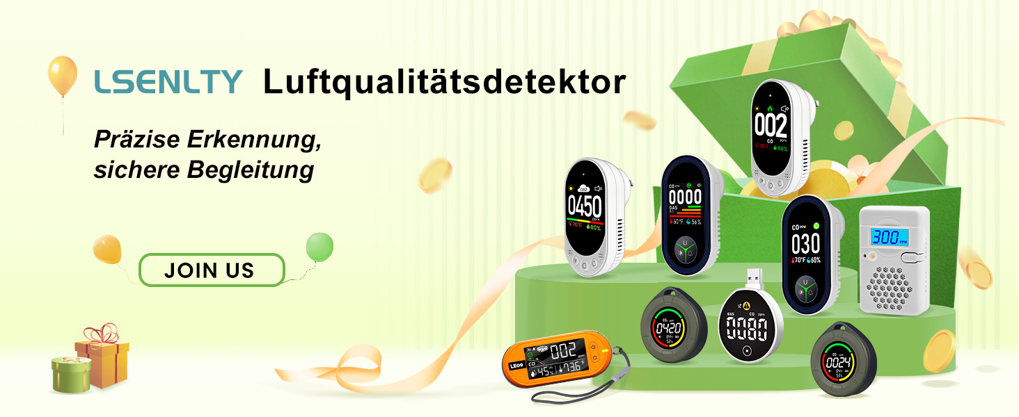 Виявлювач CO з HD-дисплеєм для дому та кемпінгу: 3-в-1 (CO, температура, вологість)