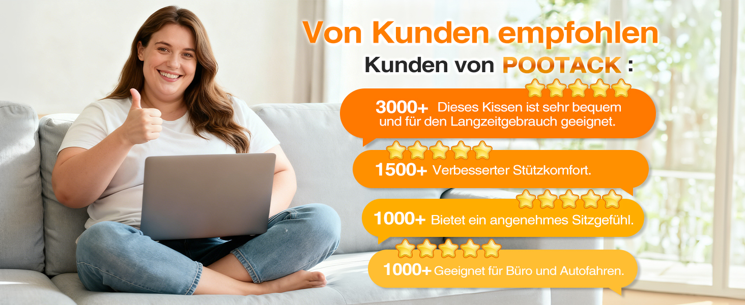 Ергономічна подушка для сидіння з Memory Foam для офісного крісла та авто, подушка для офісу, авто та дому, знімний чохол, протиковзаюча поверхня, розмір M (60–85 кг) (L-Extra Fest (110–140 кг))