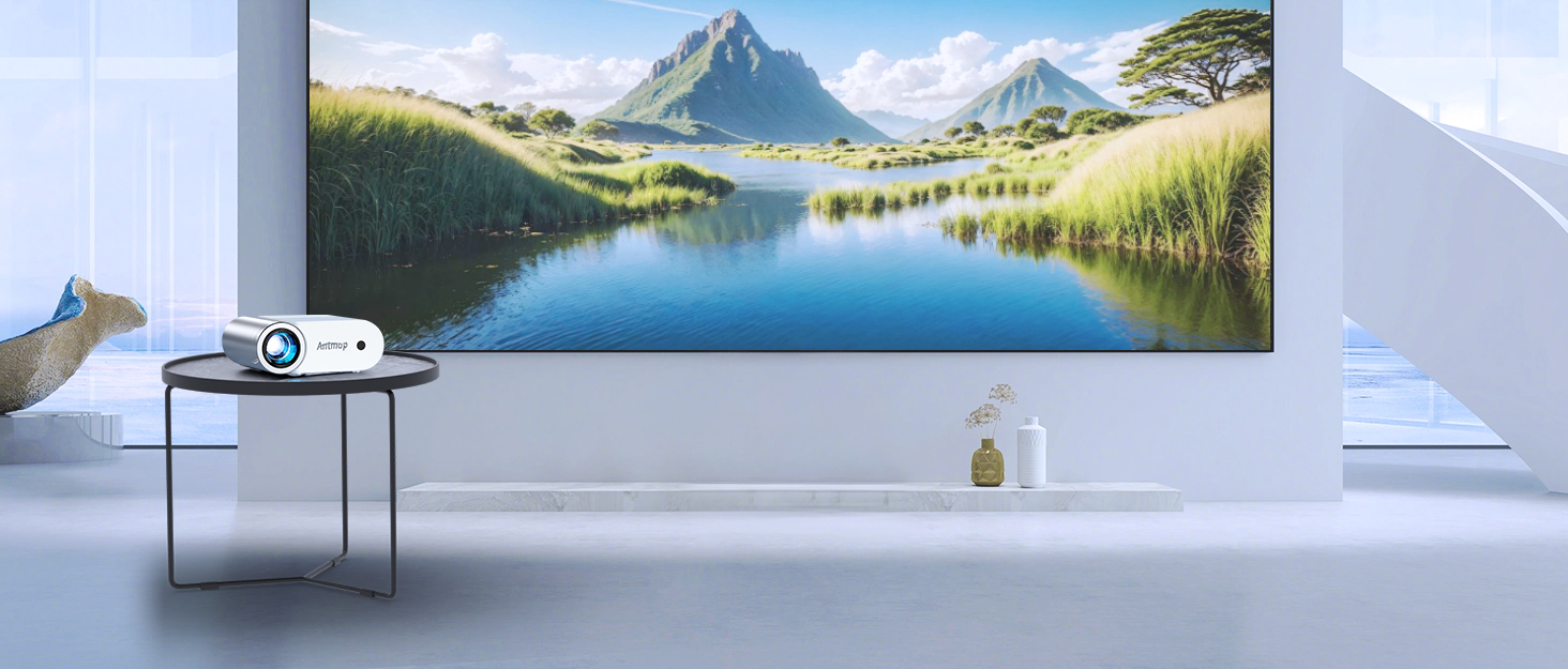 Mini Beamer Bluetooth WiFi: Портативний проєктор 1080P для телефону iPhone/Android, домашній/зовнішній, сумісний з USB/HDMI/Fire Stick/PS5