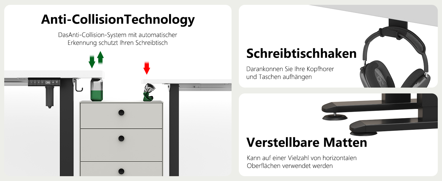 Регульований стіл Flamaker: електричний, з пам'яттю, для офісу, 180x80 см, коричневий