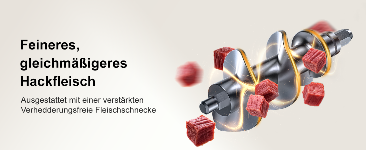 Електрична м'ясоподрібнювач Fleischwolf Juissiart: подрібнювач, фарш, ковбасний насадка, нержавіюча сталь, 3 диски, для кеббе, універсальний