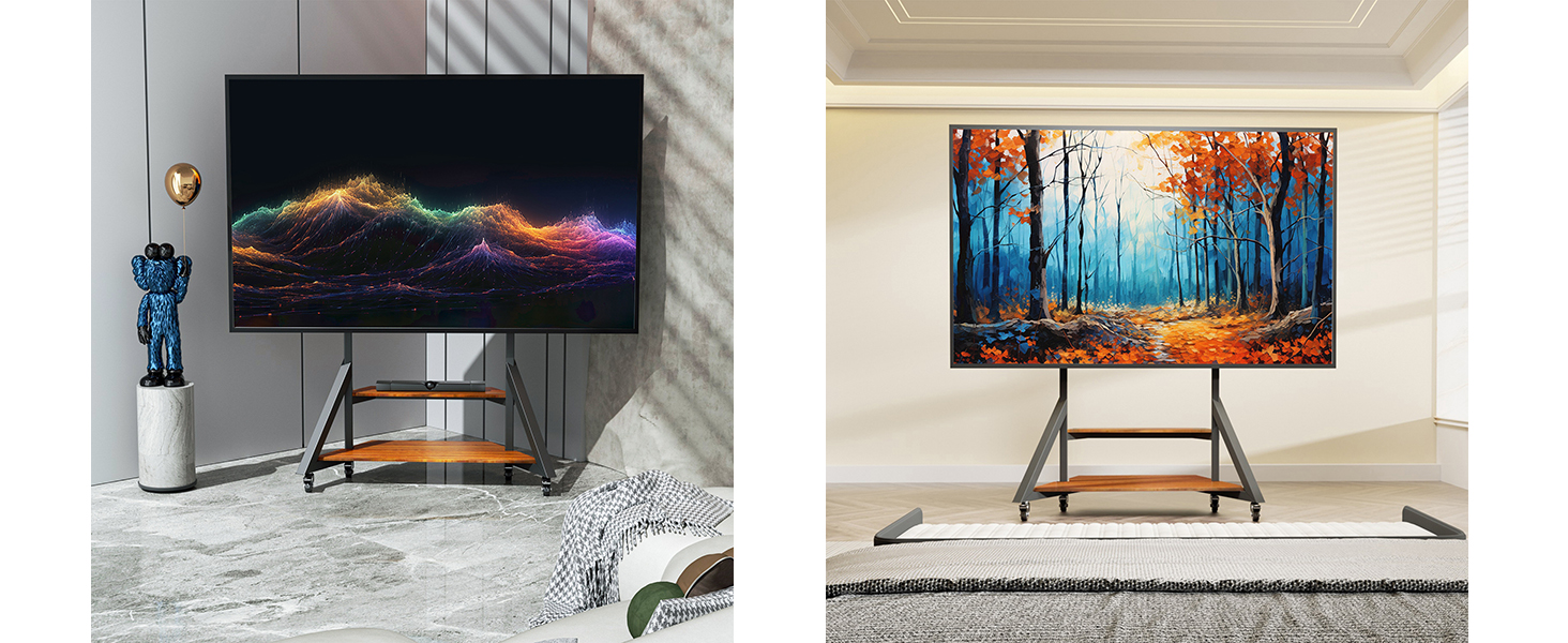 Стійка для телевізора Boden 65-100 дюймів з поличкою, чорна, VESA 800x600, модель VC-Z1188