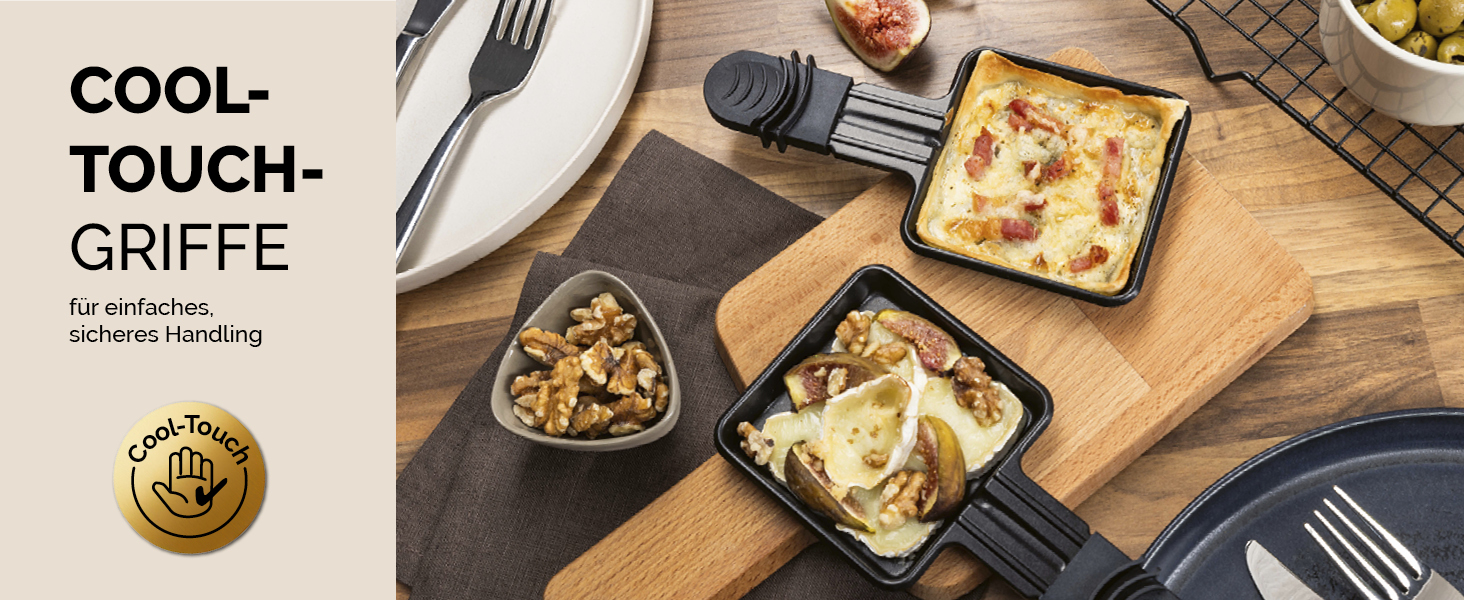 GOURMETmaxx Ракуле-Фондю 2-в-1 на 8 осіб | Ракуле-Фондю комбінація з 8 сковородами, лопатками та виделочками | Ідеально для вечірок | Ракуле та Фондю для 8 осіб