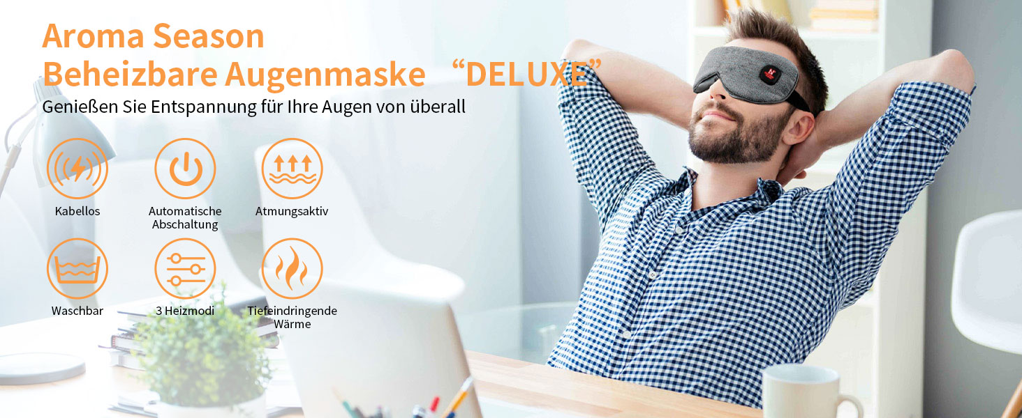 Теплі окуляри AROMA SEASON для лікування сухих очей, блефариту та ячменю | Бездротові, акумуляторні, сірі