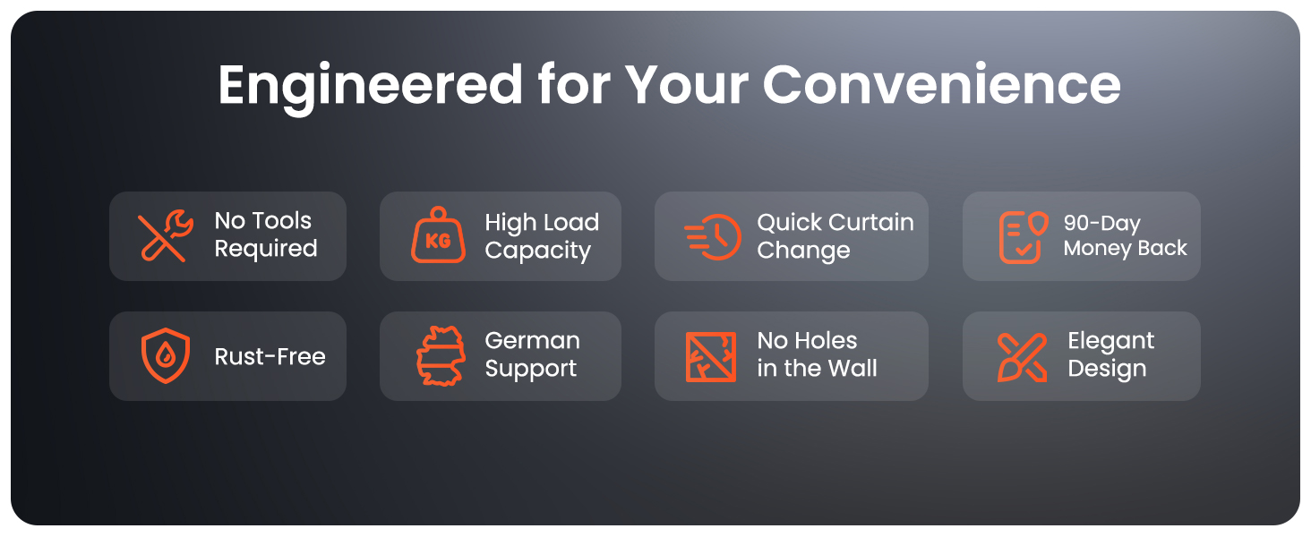 Телескопічна штанга для кріплення 260-310 см, матовий чорний, Ø 25 мм, багатофункціональна штанга без свердління. Підходить для штор, душових штор, ванних кімнат та балконів.