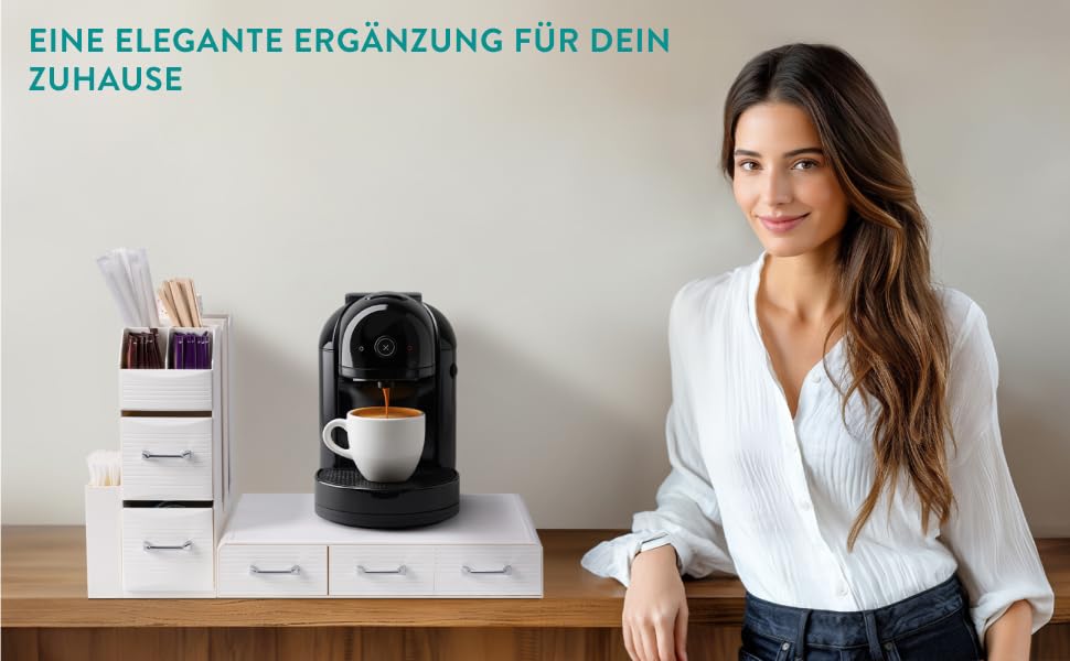 Тримач для капсул кави Navaris - органайзер для капсул Nespresso та інших стандартних розмірів (кремовий)