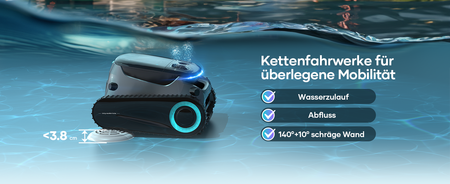 Робот-пилосос для басейну AIPER Scuba S1 Pro: автоматичне очищення дна, стін та водної лінії, розумна навігація, акумулятор до 180 хвилин, для басейнів до 200 м²