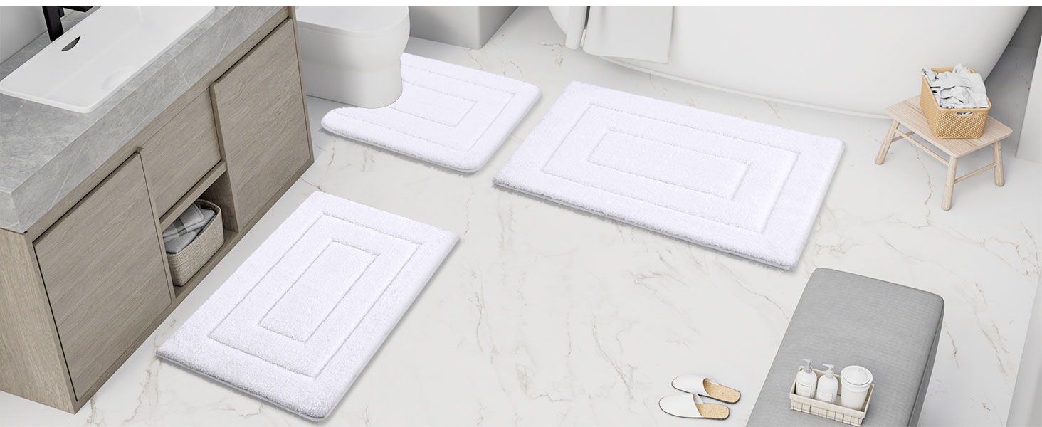 Набір килимків для ванної кімнати Homaxy з мікрофібри, 2 шт., неслизькі, для прання, м'які, водопоглинаючі, 40x60 см + 60x90 см
