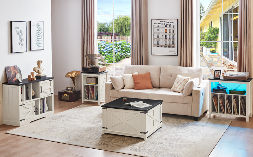 Підставка для програвача вінілу з полицями для платівок, місткість до 160 альбомів, дерев'яна шафа-регулятор для вінілових платівок, для вітальні, спальні, офісу (біла)