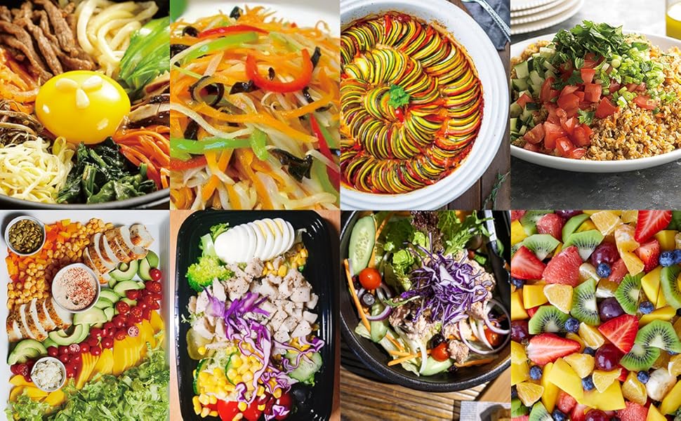 Набір для нарізання овочів RüK 22-в-1: слайсер, нарізувач, тертка, нарізувач цибулі - білий