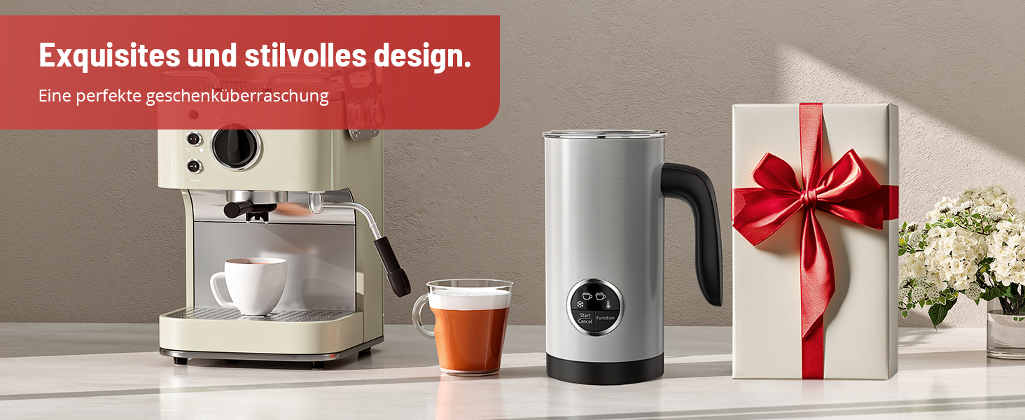 Електричний спінювач молока PARIS RHÔNE 4-в-1, 300 мл, індукція, антипригарне покриття, бездротовий, срібний