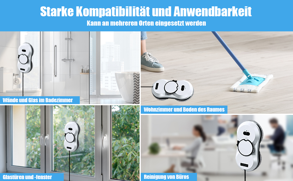 Робот для миття вікон, 5600Pa, 3 режими очищення, інтелектуальна навігація, автоматичний мийник вікон для гладких поверхонь