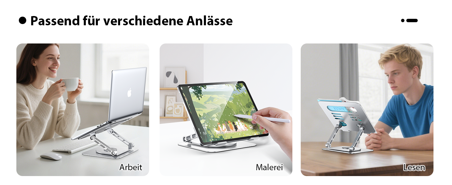 Підставка для ноутбука CreaDream: регульована, 360° обертання, для 10-17