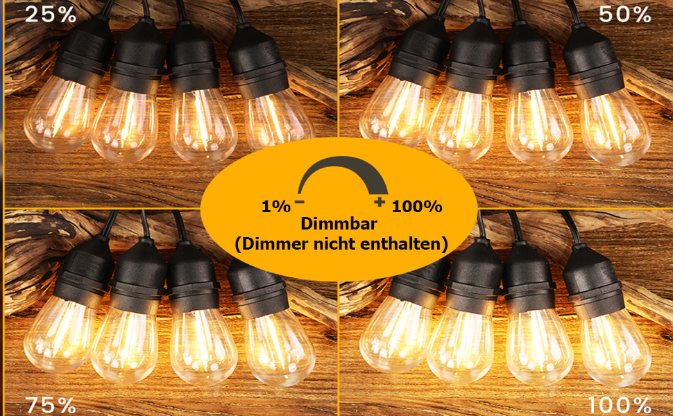 LED гірлянда для зовнішнього використання Svater, 30 метрів, E27, тепле біле світло, IP65, для саду, тераси, вечірок