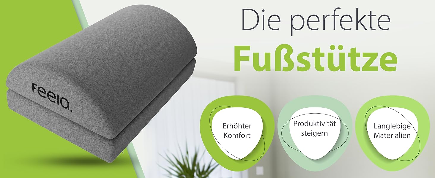 Підставка для ніг під стіл Feela® – ергономічна підставка для ніг, footrest, foot rest для комфорту (темно-сіра) без термосумки