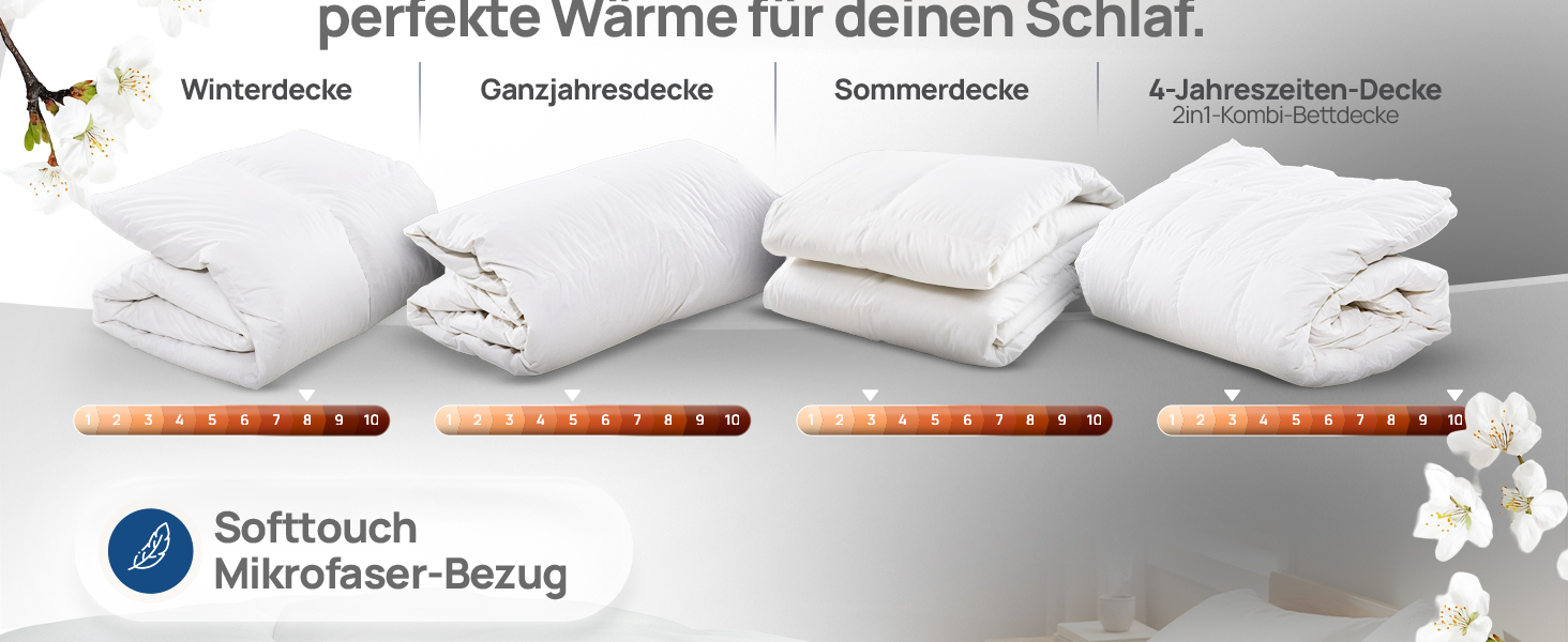 Зимові ковдри LILENO HOME 155x220 см [2 шт] - тепла зимова ковдра для комфортного сну, ковдра для алергіків, витримує прання до 95°C