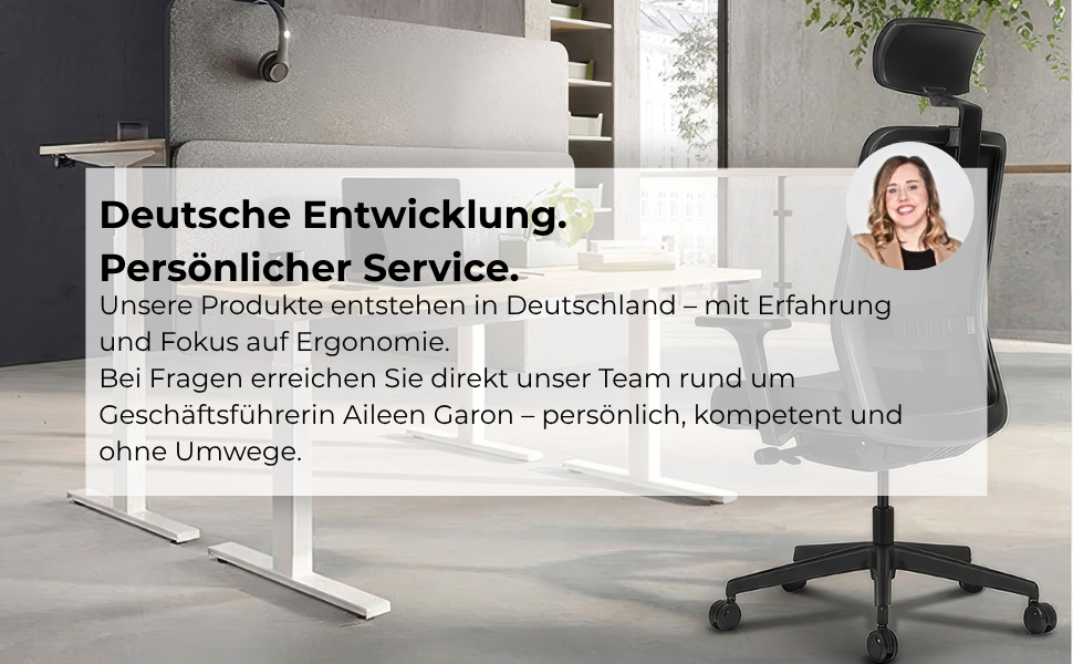 Офісний стілець YOS S5 з підтримкою спини та голови, чорний. Ergonomічний стілець до 150 кг, Made in Germany