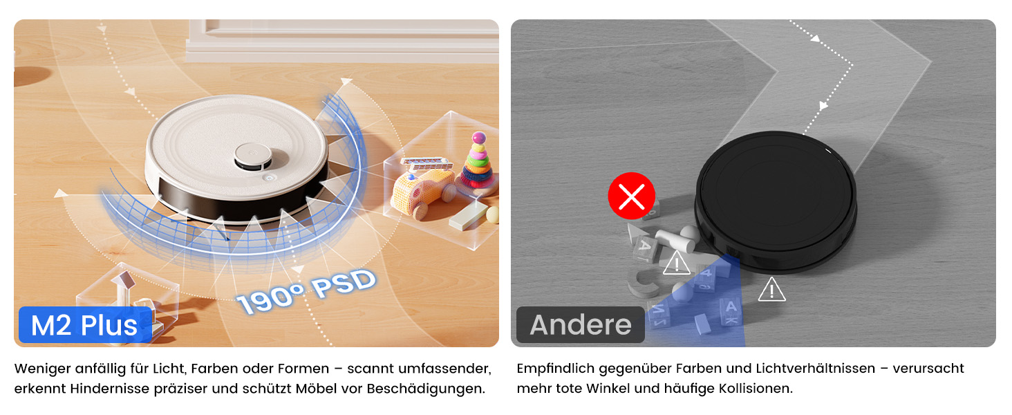 Робот-пилосос LEFANT M2Plus з функцією миття підлоги, 6000Pa, LiDAR-навігація, самоочищення, ідеальний для видалення шерсті тварин
