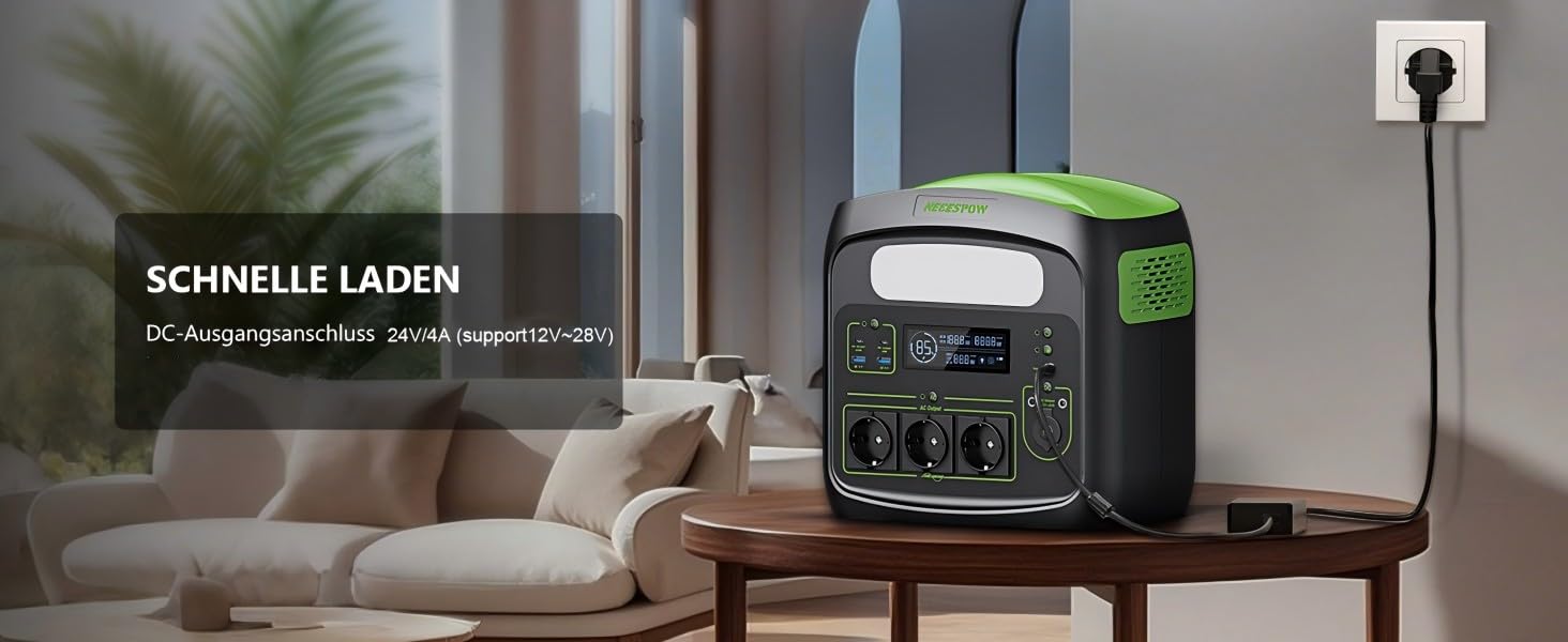 Портативна електростанція NECESPOW N7576 700W (пікова 1400W) 483.84Wh з 3 розетками AC, LiFePO4 акумулятор, чиста синусоїда, USB-C PD100W, сонячний генератор для кемпінгу, дому, CPAP