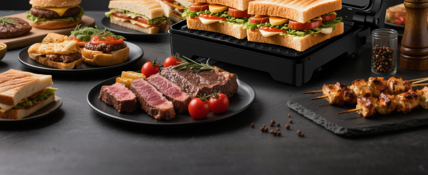 Sandwichmaker YASHE 1500W з антипригарним покриттям XXL, автоматичне регулювання температури, для 2 тостів