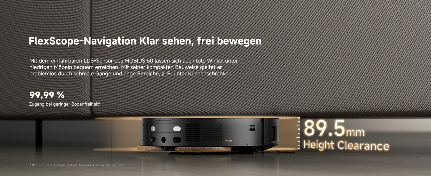 Робот-пилосос Mova V50 Ultra Complete з функцією миття, 24000 Па, подолання перешкод 6 см, навігація Liftable+RGB AI+LED, 80°C гаряча вода, 63°C самостійне сушіння, DuoSolution System, щітка Tricut (Mobius 60)