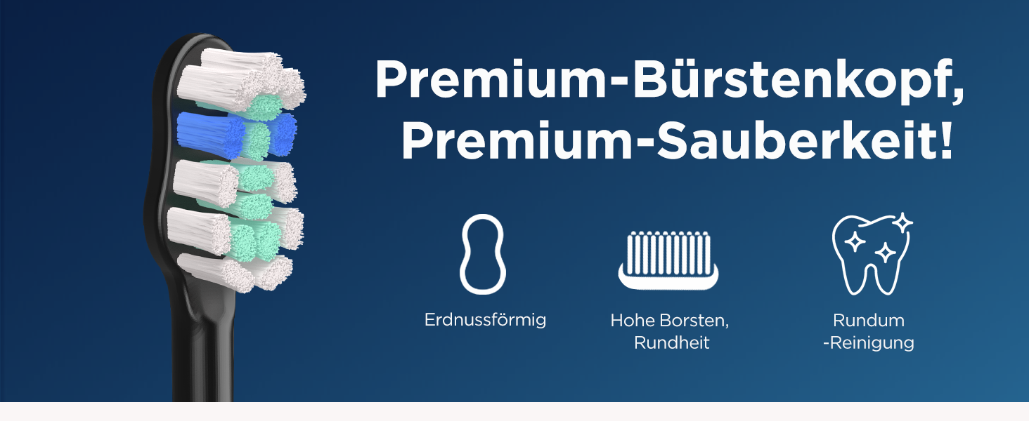 Електрична зубна щітка звукового типу для дорослих та дітей, 5 режимів чищення, 3 інтенсивності, таймер, 8 насадок, чорна, 1 шт.