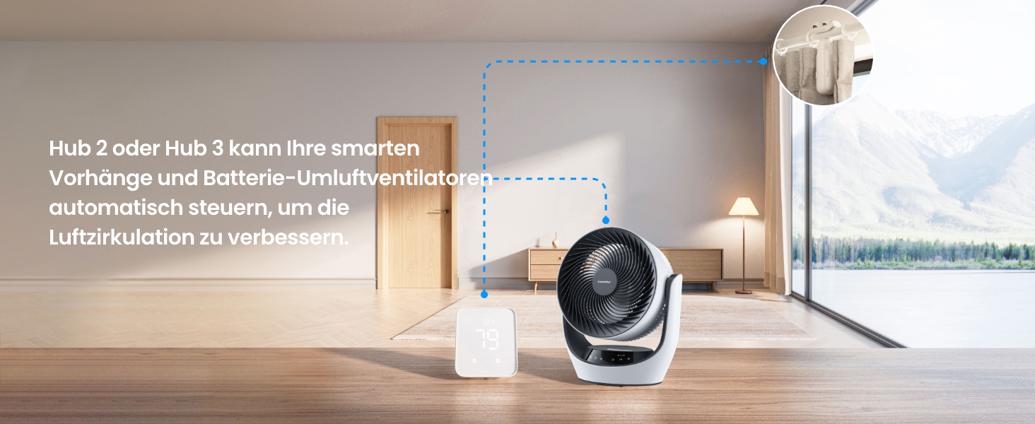Вентилятор USB SwitchBot настільний з акумулятором, тихий (24 дБ), сумісний з Alexa/Google/Siri (потрібен хаб), 4 режими, таймер 9 год