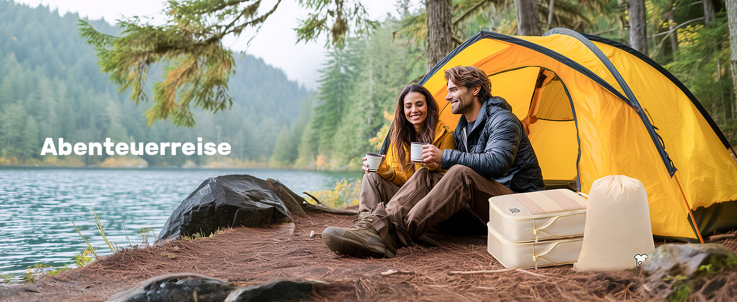 Набір компресійних органайзерів для подорожей та валіз 8 предметів, сумки-пакувальники для одягу в рюкзак, лимонно-жовті