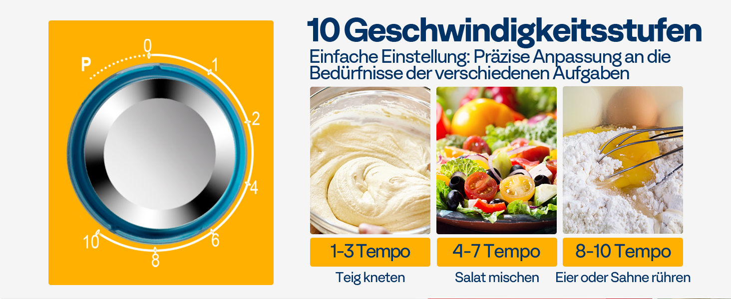 Кухонна машина VIVOHOME 5.7L: потужний міксер з 10 швидкостями, функцією імпульсу та набором насадок (червоний)