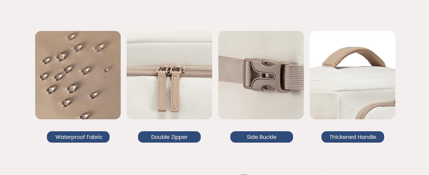 Рюкзак жіночий LOVEVOOK 40L для подорожей та авіаперельотів, Carry On, Beige Khaki, 17 дюймів