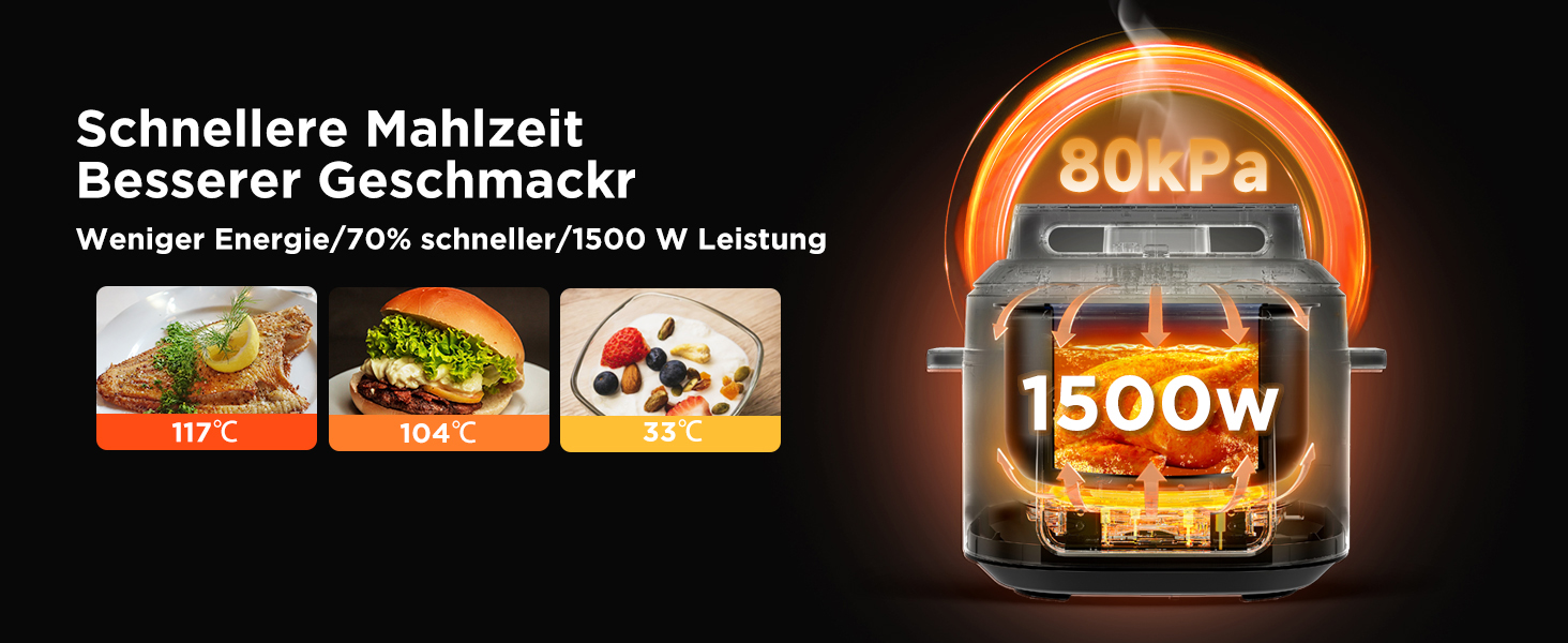 Мультиварка Midea 9-в-1, 6л, 12 функцій, електроскороварка (приготування на повільній варці, рисоварка, су-від, випічка), 70% швидше, нержавіюча сталь з покриттям, чорний