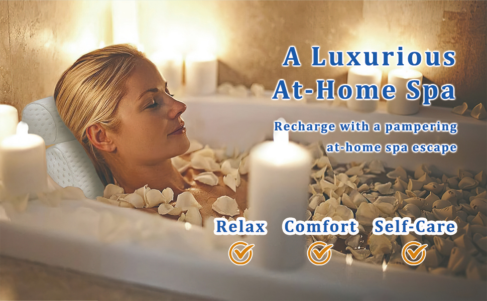 Подушка для ванни з піни Memory Foam, антиковзка, для шиї та спини, 4D вентиляція, 6 присосок, сіра