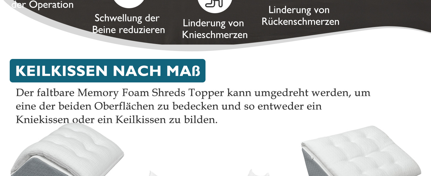 Подушка для підйому ніг TANYOO - подушка під коліна для спини, з memory foam, для відновлення після операцій