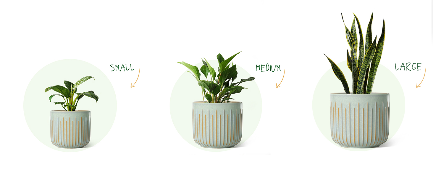 Набір горщиків для квітів LE TAUCI, 3 шт., кераміка, 21+17+14 см