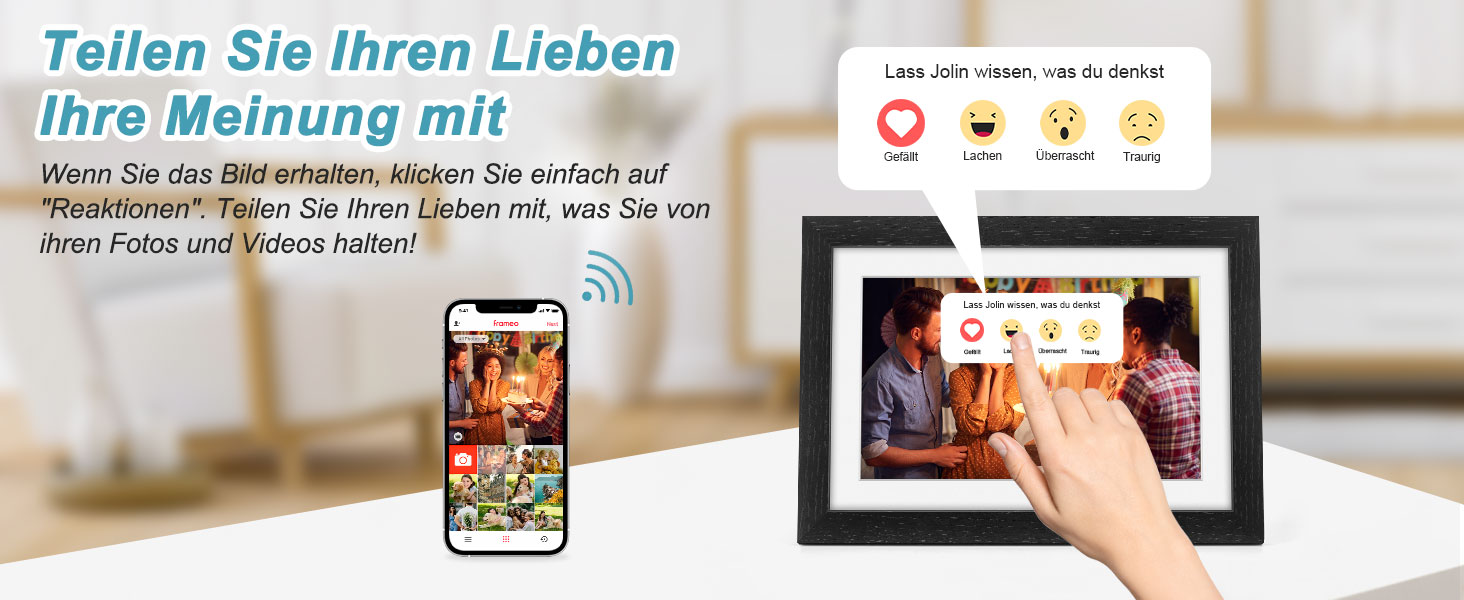 Цифровий рамка для фотографій з дерева, Wi-Fi, 32GB, 10.1 дюйма, IPS сенсорний екран, Frameo APP, подарунок, дуб (чорний дуб)