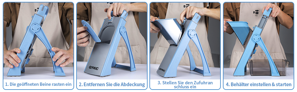 Регульований овочевий слайсер-млинчик Mandoline, овочевий слайсер, нарізчик картоплі та цибулі (блакитний)