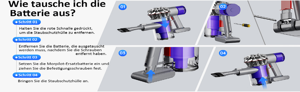 Змінна літій-іонна батарея 21,6 В 8000 мАг для ручного пилососа Dyson V6 DC59 DC62 DC58 DC61 DC72