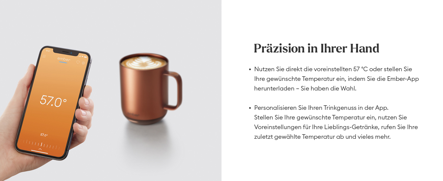 Розумний термокружка Ember Smart Mug 2, 295 мл, з регулюванням температури, керування через додаток, акумулятор, LED дисплей, мідний колір