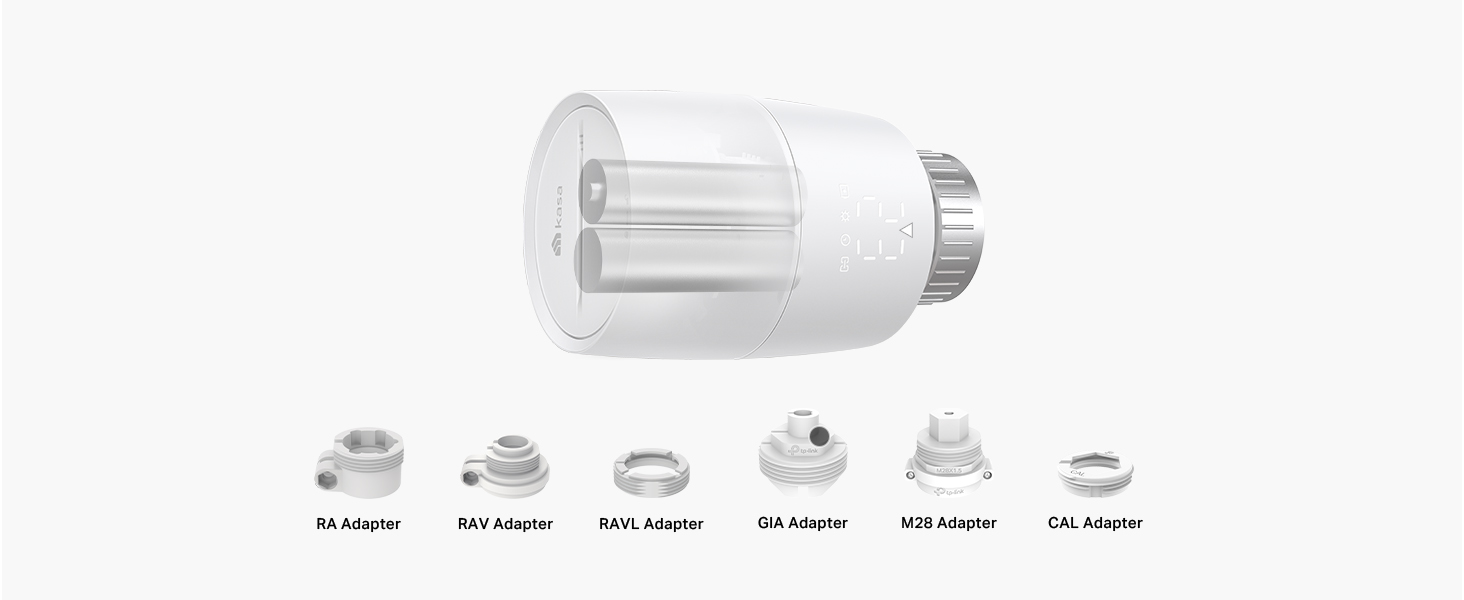 TP-Link Kasa Smart Термостат для радіатора WiFi Starter Kit (Хаб + 1 Термостат), Керування опаленням через додаток Kasa, Геофенсинг, Розпізнавання відкритих вікон, Matter, Сумісність з Alexa