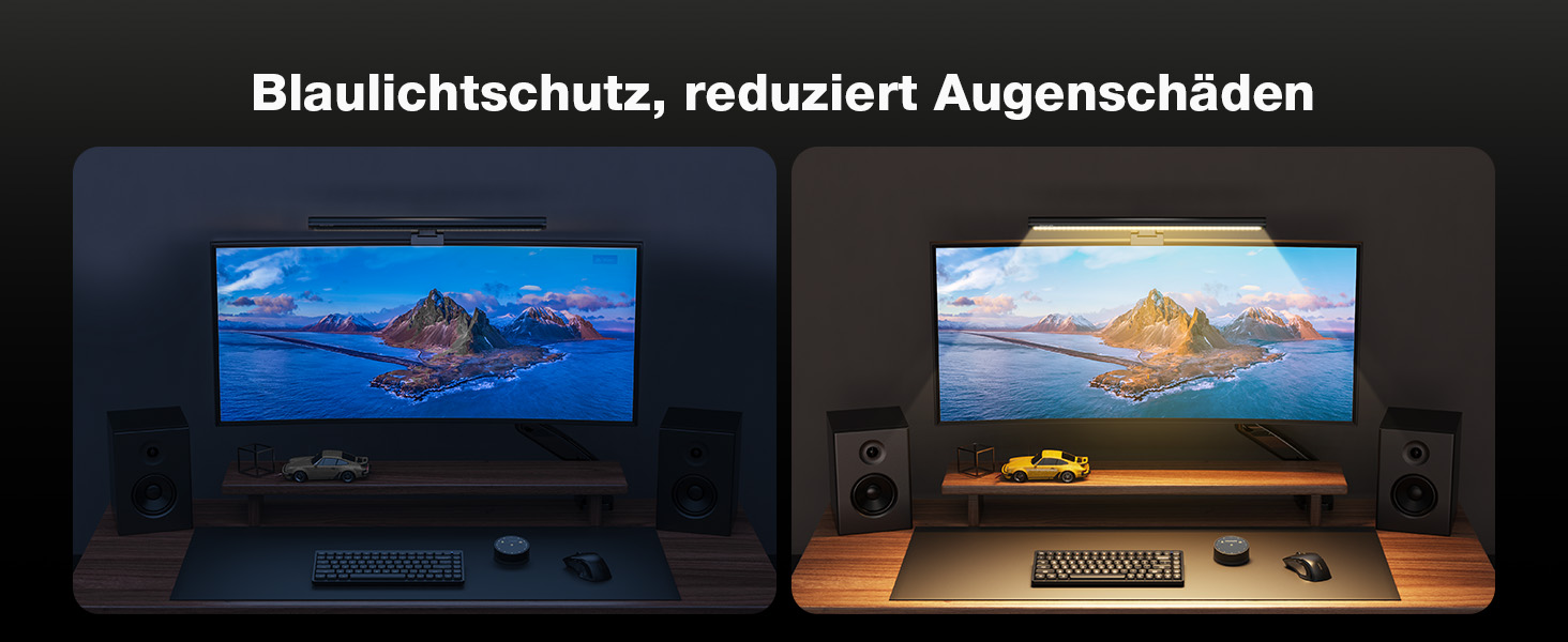 Світлодіодна лампа для монітора Douxlife Screenbar з сенсорним керуванням та пультом дистанційного керування, USB-зарядка, регульована яскравість та колірна температура, захист очей для ПК, чорний