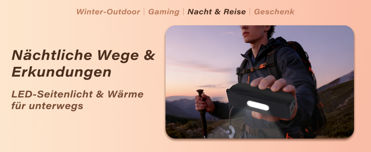 Електричні грілки для рук Citybee 2 шт. - 10000mAh, 3 режими нагріву, LED ліхтарик, Powerbank USB-C для кемпінгу, катання на лижах, активного відпочинку