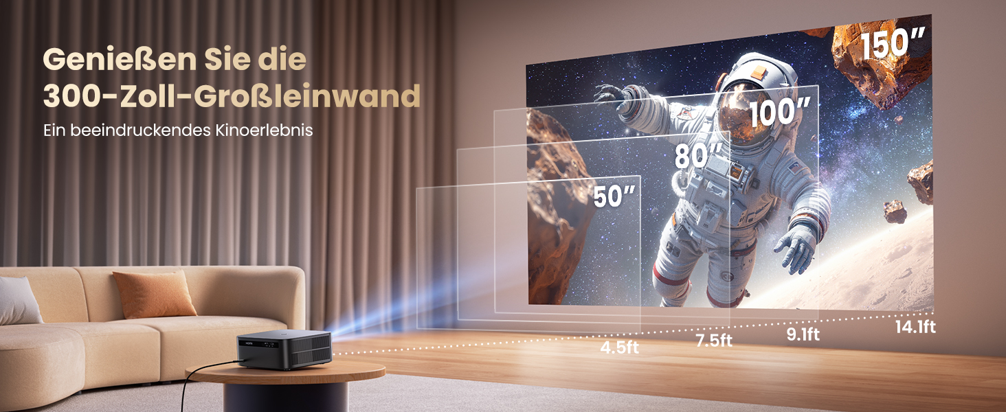 Beamer 4K для дому з Google TV, 1200 ANSI, Netflix, FHD 1080p, автофокус, корекція трапеції, 20W, WiFi6, Bluetooth, для вулиці, чорний